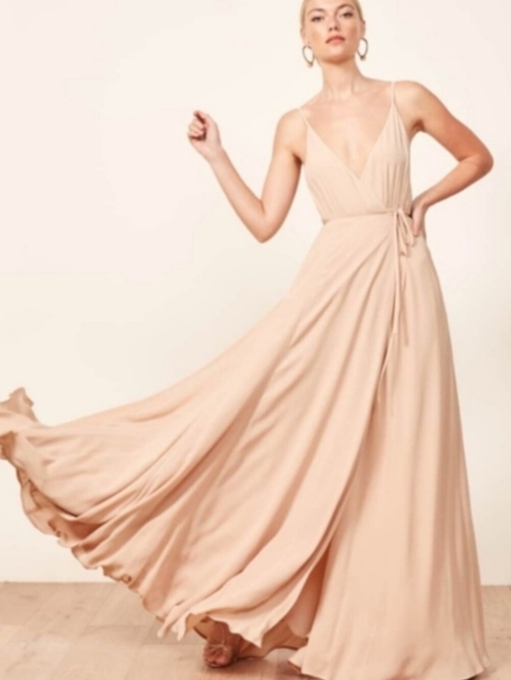 Nwt Reformation Callalily In Blush Backless Wrap Maxi Dress - Picture 3 of 12